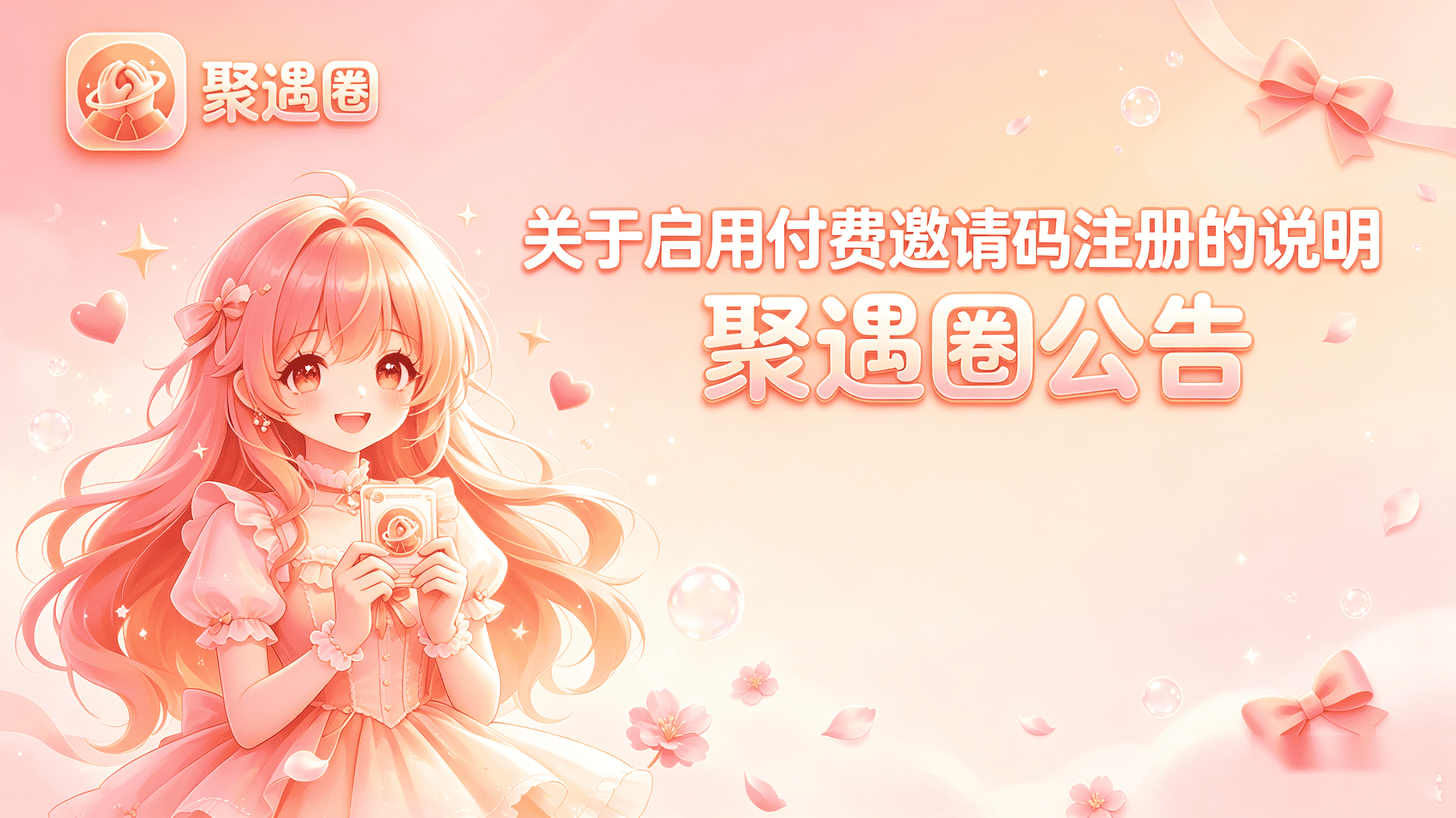 聚遇圈公告|关于启用付费邀请码注册的说明